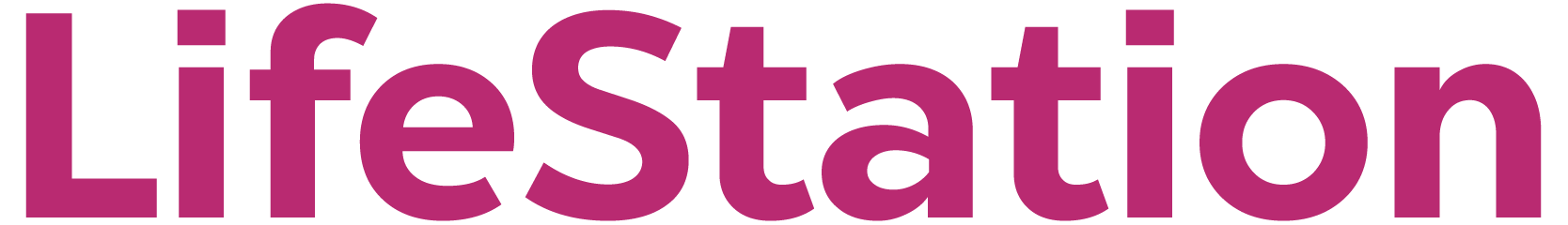 LifeStation logo, the word LifeStation in magenta